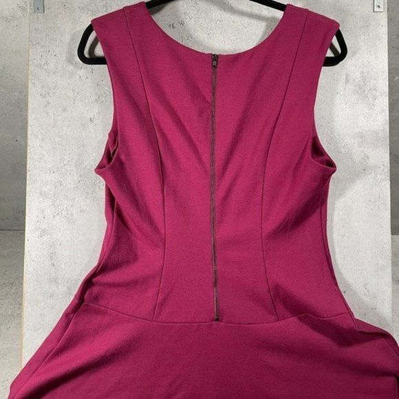 Free People Womens Pink Burgundy Sleeveless Mini Drop Waist Skater Dress Size L - Picture 2 of 8